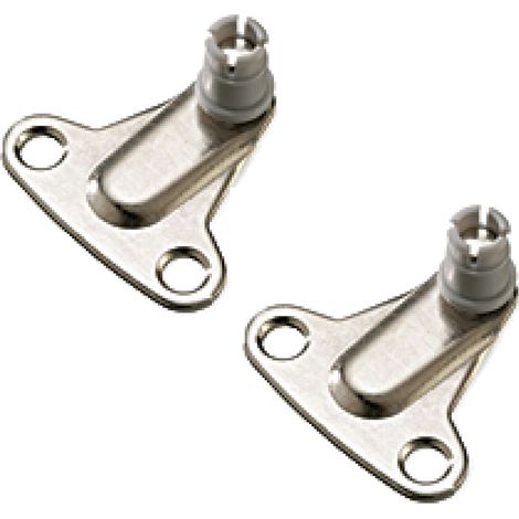 2x Equerre de fixation de compas sur caisson écartement 28mm en acier finition nickelée Assemblage Cuisine Corps Coffre Support Meuble Porte Caravane (1/2)