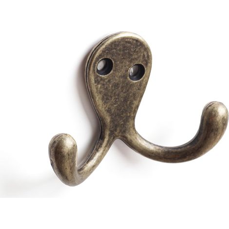 Colgador de pared clásico atornillable con acabado cuero viejo. Dimensiones: 75x24x53 mm -