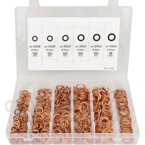 jbm set di rondelle rame 525 pezzi alta resistenza