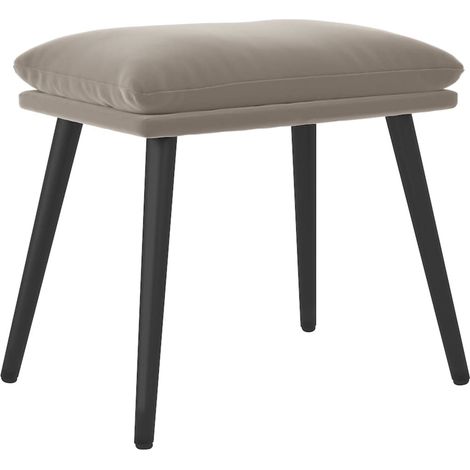 Repose-pieds tabouret 45 x 29,5 x 35 cm velours gris DEC030219