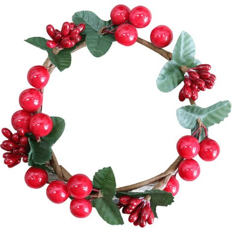 Couronne De Bougie - Couronne Pour Bougie Table - Décoration Noël Et Mariage - 12 Cm - Résine Plastique - Rouge - 1 Pièce (1/5)