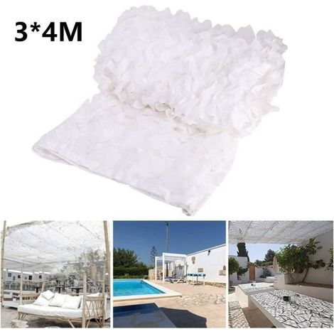 Filet de camouflage blanc, filet de décoration de jardin, voile d'ombrage de jardin 34M, blanc (1/5)