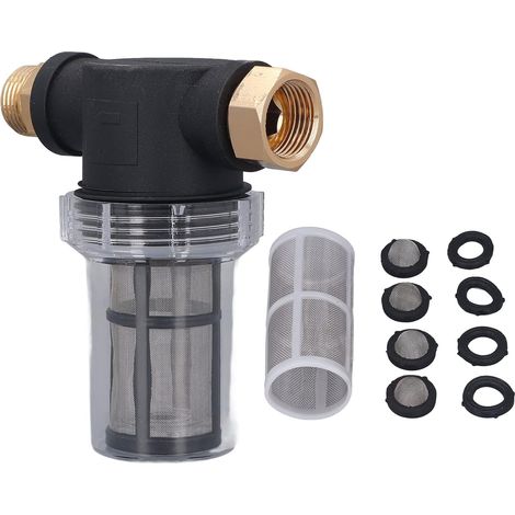 Filtre de Tuyau D'arrosage pour Entrée D'eau de Nettoyeur Haute Pression, Filtre de Tuyau D'arrosage Filtre de Pipeline de 3/4" Filtre à Eau de Sédiment Filtre de Pompe à Eau pour Irrigation de Jardin (1/5)