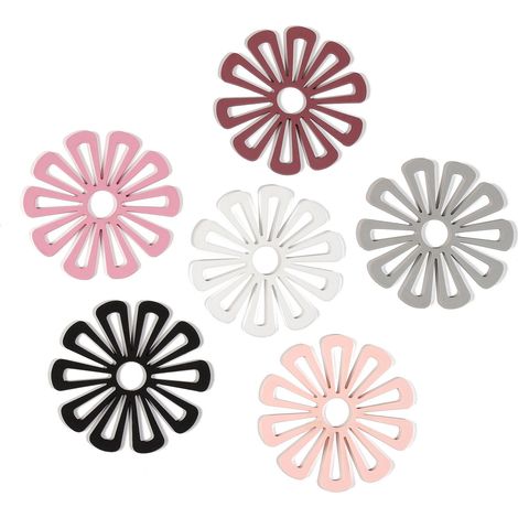 Ensemble de 6 dessous de plat isolants thermiques, sets de table épais à motifs floraux, dessous de plat unis, antidérapants (1/5)