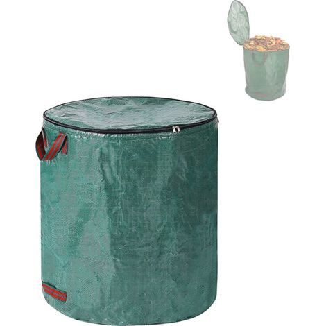 reno-Garden waste bags with handles, made of robust and waterproof polypropylene (PP), foldable and reusable with lid. (1/5)