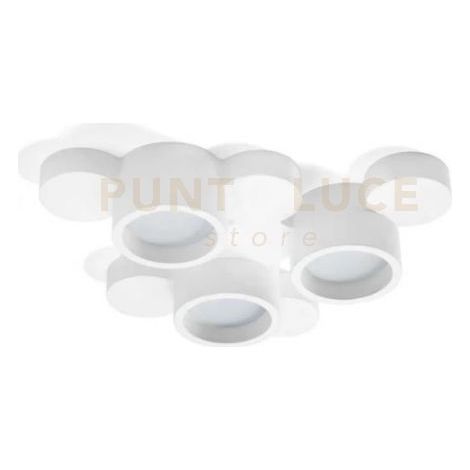 CHIO lampada da soffitto 3 Luci attacco GX53 Forma Tonda in gesso bianco