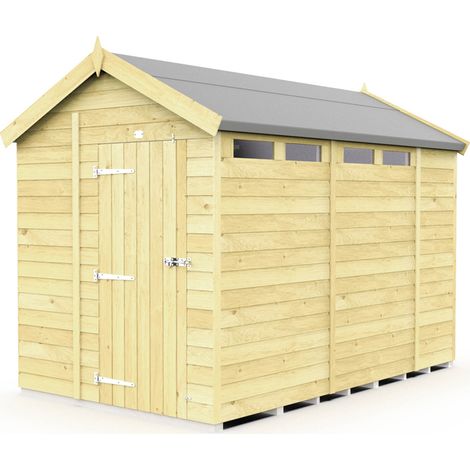 7 x 10 Feet Apex Security Shed - Single Door - Wood - L302 x W214 x H217 cm