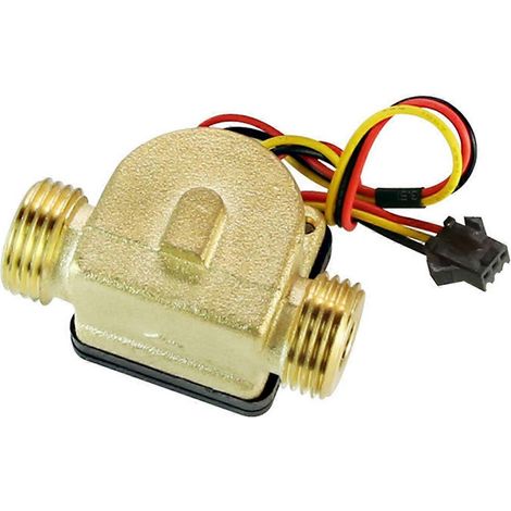 Capteur de débit d'eau 1/2 po en laiton, capteur à effet Hall 1,75 MPa, débitmètre à impulsions à turbine, DC5-18 V, utilisé pour le chauffage de l'eau. (1/5)