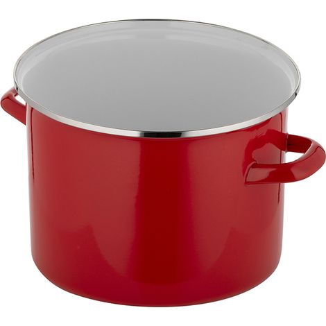 VASO SMALTATO, DRITTO, LISCIO, 16 CM, 2,1 L, ROSSO