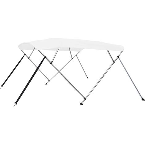 Maison Exclusive - Bimini di Prua con Tendalino a 4 ArcBianco 243x196x137 cm (1/5)