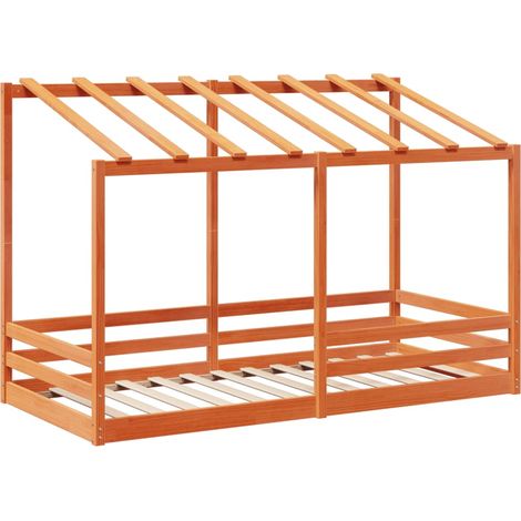 vidaXL Lit pour enfants sans matelas cire marron 90x200 cm pin massif