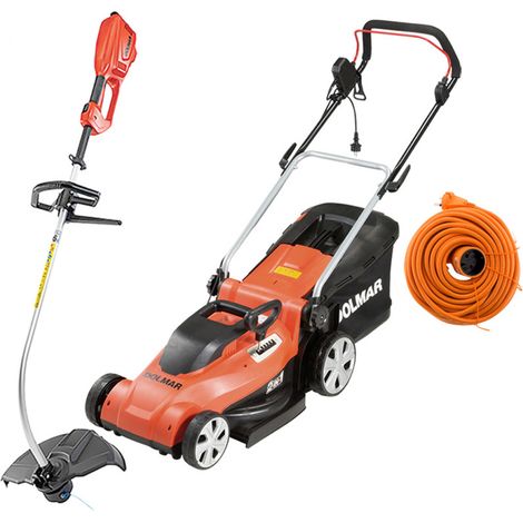 PACK - DOLMAR Tondeuse Électrique 1600W 41 cm EM410 + Coupe-Herbe Électrique 1000W ET101C + Rallonge 40m