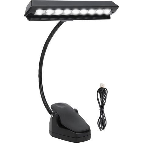 Lampe de pupitre LED rechargeable avec clip ajustable, éclairage professionnel pour musiciens, lampe de bureau USB. (1/5)