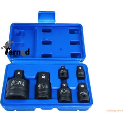 SET ADATTATORI ADATTATORE RIDUTTORI IMPATTO BUSSOLE ARIA COMPRESSA 6 PZ 251