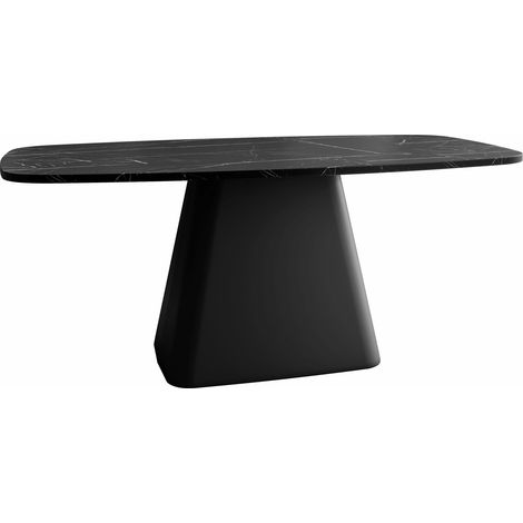 Table basse Oswego 158, Marbre noir, 48x60x120cm, Diamètre: 0, Stratifié, Angulaire