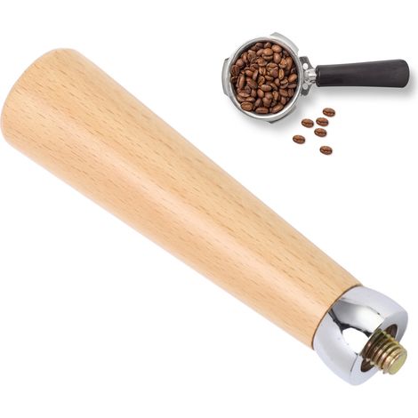 Siebträgergriff M10 aus Buchenholz mit flachem Sockel und Klemme für Espressomaschinen (1/5)