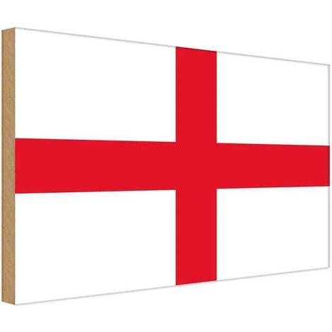 Panneau en bois 30x40 cm Drapeau, bannière et armoiries de l'Angleterre (1/4)