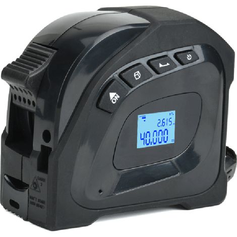 Télémètre laser 2en1 avec mètre ruban 5m écran LCD rétroéclairé appareil mesure bâtiment calcul surface volume outil topographie (1/5)