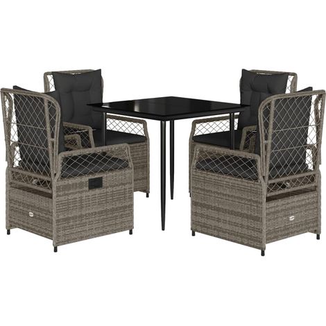 Maison Exclusive - Set comedor de jardín 5 piezas con cojines rat (1/5)