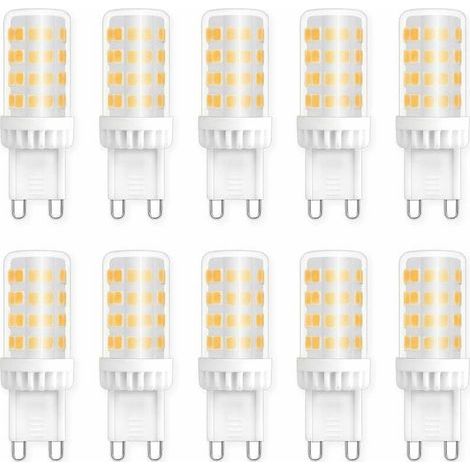 Ampoules LED G9 5W, Equivalente 40W 50W Halogène Lumière, 450LM, Blanc Neutre 4000K, AC 220V, Culot G9 Standard, économie d\'énergie, pour Ceiling Lighting, Kitchen, Chambre, Salon, Pack de 10 (1/5)