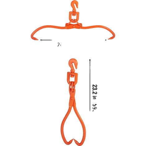 Pinzas para troncos, fabricadas en acero de alta resistencia, con agarre seguro y 2 mordazas giratorias de 45 cm (18 pulgadas). (1/2)