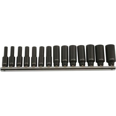Douilles a choc longues laser tool 1/4 - jeu de 14 douilles