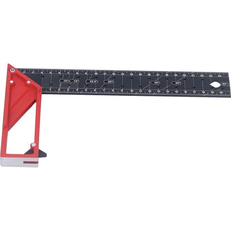 Winkelmesser für Holzbearbeitung, 30°, 45°, 90°, 3 mm Dicke, einstellbar, hohe Genauigkeit, universell einsetzbar für Messungen bis 25 cm / 9,84 Zoll (1/5)