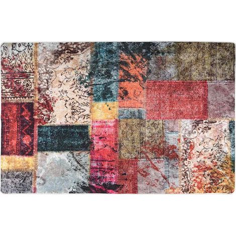 Maison Exclusive - Teppich Waschbar Patchwork 80x150 cm Mehrfarbi