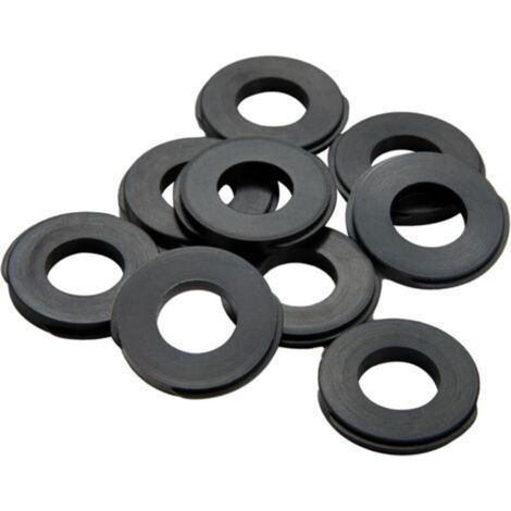 Lot de 10 flexibles de douche - Joint plat - 2 mm - Pour tuyau de douche 1/2" - Fin Étanchéité Entretoise Joint Anneau pour Robinet Tuyau Eau Tuyau Fixation Boulon - Noir (1/4)