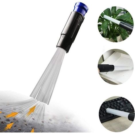 Vacuum cleaner attachment, dusty brush, clean vacuum cleaner brush, accessories, flexible tube cleaning tool with 30 flexible straws for car, corners, pet (Blue)