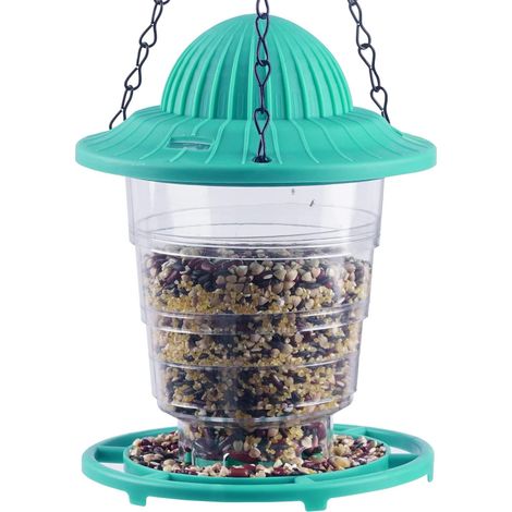 1 Mangeoire à oiseaux, plastique durable, design pavillon, grande capacité, pour jardin, cour, patio (1/5)