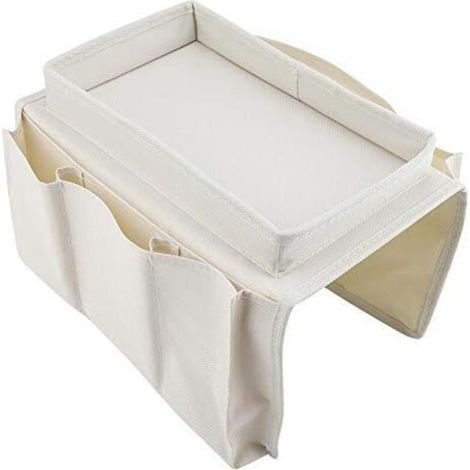 Armlehnen-Organizer für Sofa und Sessel mit Stauraum für Fernbedienung und Handy, Halterung für Brille und Bücher, praktisch - Crezuo