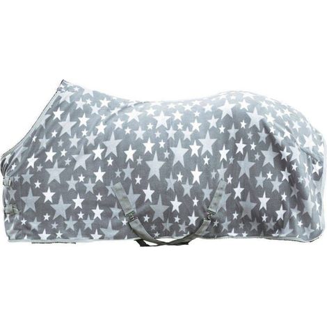 165 cm, gris: Couverture en polaire avec sangles réglables détachables et rembourrage anti-fluff Modèle Stars (1/4)