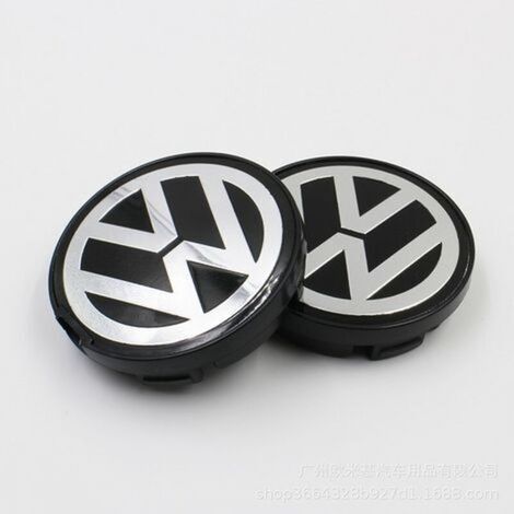 Satz mit 4 Radkappen für Volkswagen – 65 mm Radkappen schwarz/chrom – Ersatz für Golf, Polo und Beetle – 3B7601171 (1/5)