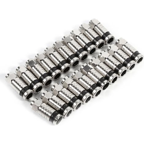 Kit d'outils de sertissage pour connecteurs F, kit de pinces à sertir coaxiales avec 20 connecteurs noirs (entrepôt à l'étranger) (1/5)