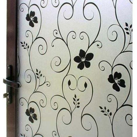 Film de confidentialité pour fenêtre givré non adhésif – 50 x 100 cm, motif noir, protection UV statique, sans colle (1/5)