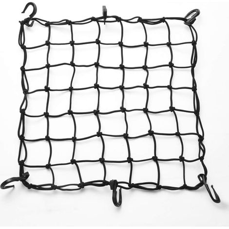 1 Filet à bagages, 6 crochets, caoutchouc durable, cordon de serrage, pour moto vélo galerie de toit (1/5)