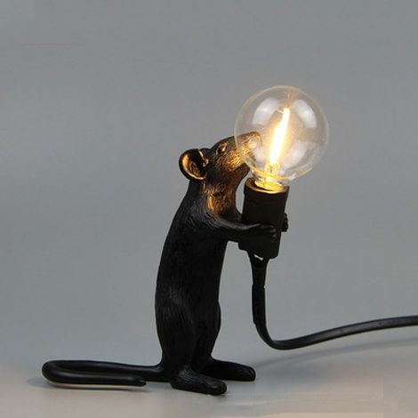 Lampe table résine – E14 – 220W – Rats – Design original – Déco unique et surprenante (1/5)