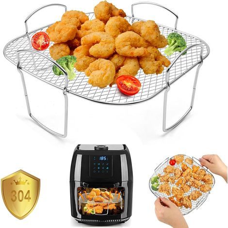 Grille pour friteuse à air chaud, en acier inoxydable 304, accessoires pour friteuse à air chaud, compatible avec Cosori 5,5 l 6,4 l XXL, Ninja Speedi AF180EU, Philips XXL Air Fryer (1/5)