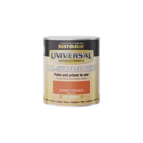 Rust-Oleum Universal All Surface Brush on Paint - Gloss - Sunset Orange - 250ml