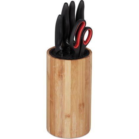 Bloque de cuchillos de bambú sin cuchillos
