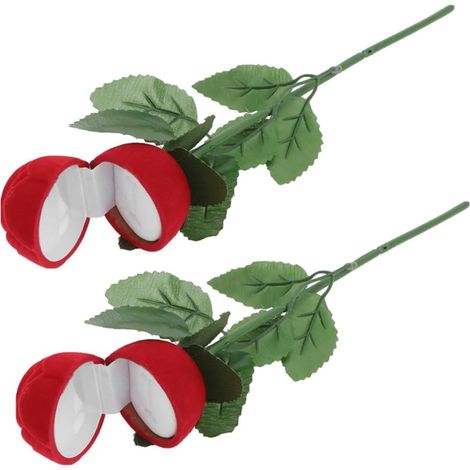 2 Pièces Boîte à Bijoux Saint Valentin Rose, Étui Bague (1/5)