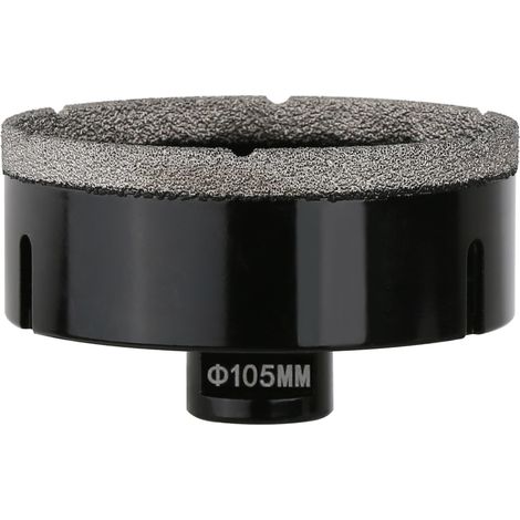 Carotteuse diamantée à sec 105 mm, raccord fileté M14, scie cloche soudée sous vide pour maçonnerie, couronne de forage diamantée pour carrelage, marbre, granit, porcelaine, béton et pierre (1/5)
