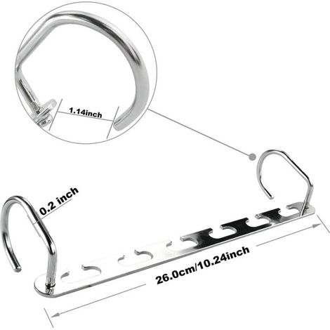 Magic hanger Multi-functional metal folding hook Home stainless steel hanger - 6 holes, 26cm, 8pcs (1/4)