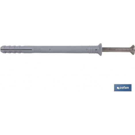 Taco golpe collarin avellanado 8x100 inox