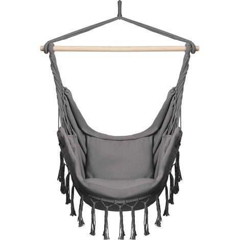 BOGATECO Fauteuil Suspendu Chaise Brésilienne Gris Foncé 150kg (1/5)