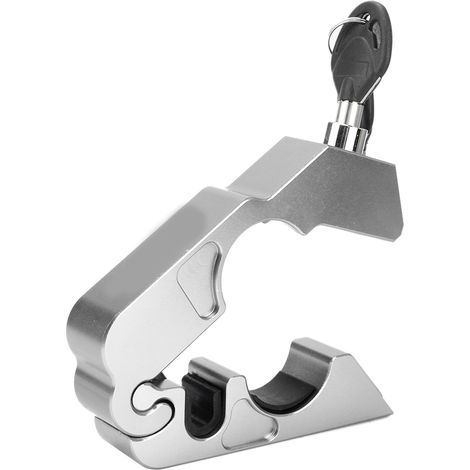 Poignée de frein antivol universelle en alliage d'aluminium CNC pour moto (argentée) (1/5)