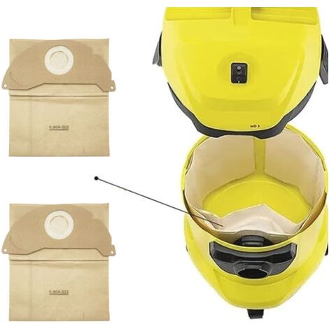 Sostituti Filtri Carta Premium per Kärcher WD2, MV2, 6.904-322.0 - 15 Beutel Aspirapolvere Multiuso (1/4)