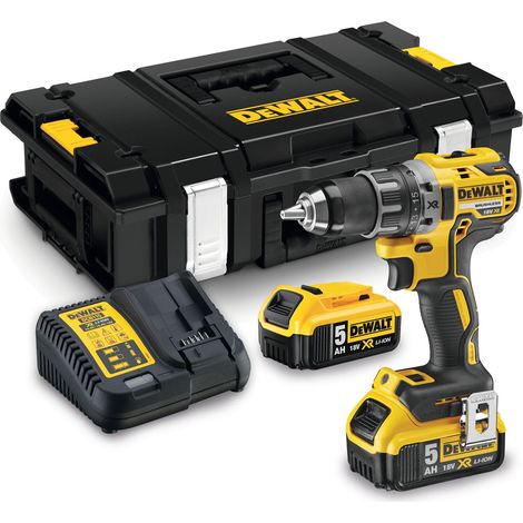 18V DEWALT Brushless-Schraubmaschine + 2 x 5Ah Li-Ion Akkus + Tstak-Koffer - DCD791P2
