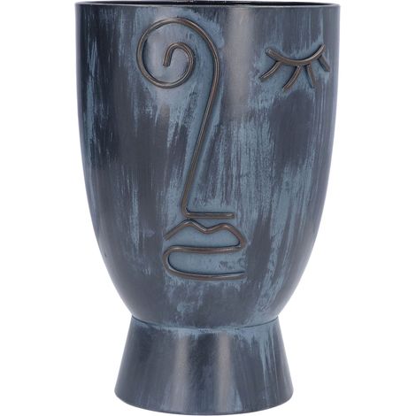 Pot de fleurs visage en fer forgé, style ethnique Romantica, vase déco visage humain pour étagère maison mariage (1/5)